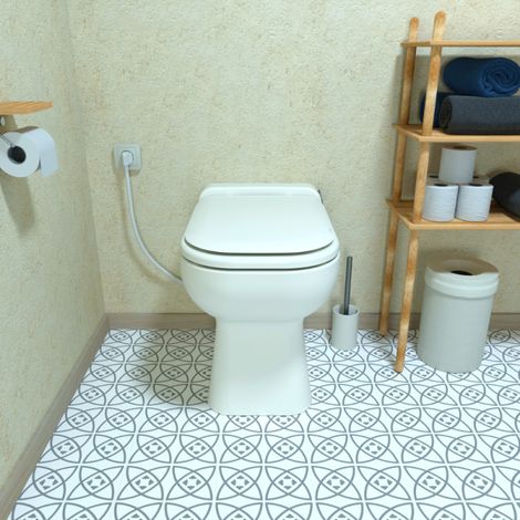Aquassistances – WC broyeur compact Aquacompact Design – Broyeur intégré – Évacuation 32/40 mm – Relevage 3m vertical – Puissance 500W – Fabrication française (1/5)