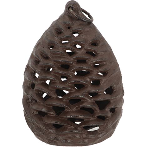 Lanterne pomme de pin en fonte - Marron - D 13 x H 17,9 cm - Livraison gratuite