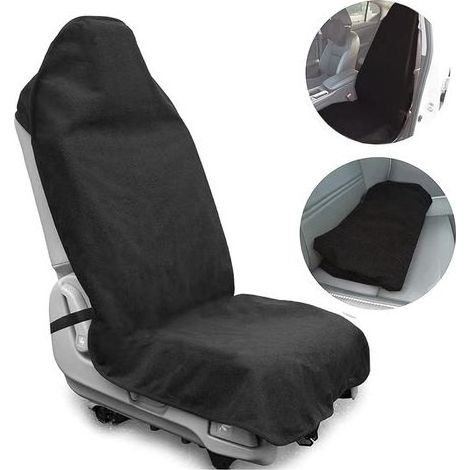 Black Waterproof Car Seat Cover Breathable Sweat-proof Protective Terry Cloth (1/5)
