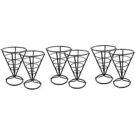 Lot de 6 présentoirs métalliques en fil de fer, paniers à frites coniques, supports de présentation pour frites et poulets (NEUF) (1/5)