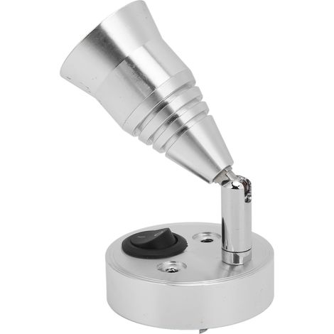 Lampe de lecture LED pour camping-car 12 V 3 W, flexible, avec interrupteur, pour camion, remorque, bateau, yacht, caravane, couleur argent, lumière blanc chaud (1/5)