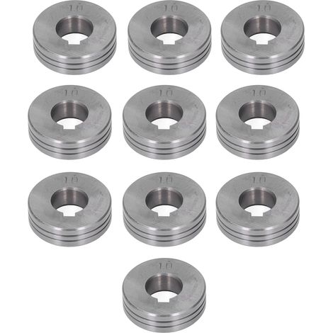 Packung mit 10 Drahtvorschubrollen aus Stahl für MIG/MAG-Schweißgeräte, 0,8–1,0 mm Nut (1/5)