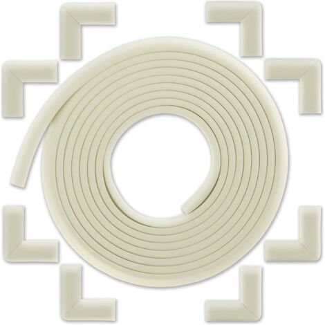 Protection des Bords et Coins de Meubles avec 8 Angles et Rebord de 5m en Mousse pour Table et Plus pour Bien Protéger Les Enfants Blanc Ivoire (1/4)