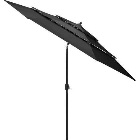 Maison Exclusive - Parasol de jardin à 3 niveaux avec mât en aluminium anthracite