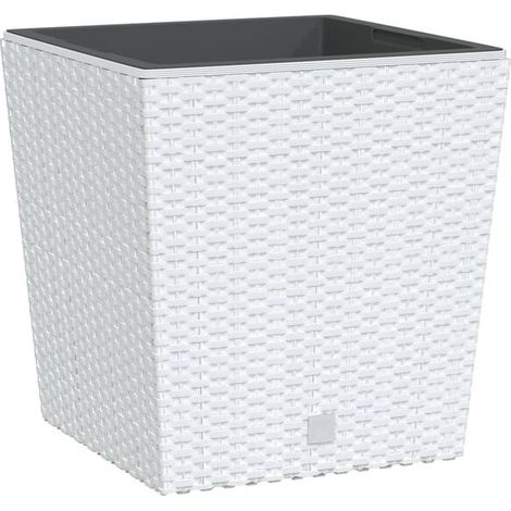 Pot de fleurs blanc 21/32 en PP tissé avec doublure amovible. (1/5)