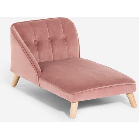 Chaise longue divano per cani e gatti in velluto Serin - Rosa