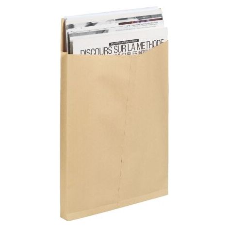 Pochettes kraft 120g 260 X 330 mm - soufflets de 3 cm - Boite de 50