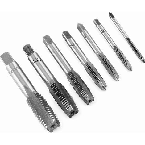 7pcs Taraud à Filetage Métrique coffret tarauds et filières M3-M12 Ensemble de Mèches de Taraudage à Vis Ensemble de Forets et de Tarauds Combinés Outil de Tarauds de filetage à la fraise (1/5)