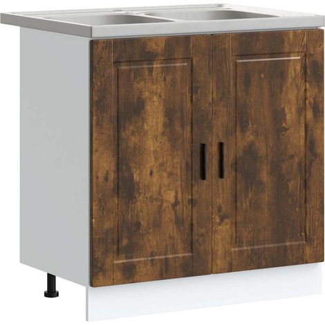 Sink Base Cabinet Porto Brown 80 x 46 x 81.5 cm Engineered wood vidaXL