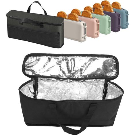 Sac de transport adapté au grille-pain mince Bella 2 tranches, résistant à l'eau et à la chaleur, étui de voyage avec doublure en aluminium (1/5)