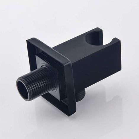 1 Coude mural laiton noir raccord 1/2 pouce support douche fixation murale design carré salle de bain (1/3)