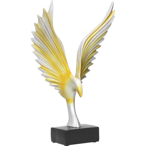 Engelsflügel aus Kunstharz, dekorative Tischskulptur, abstraktes goldenes Adlerornament für Zuhause BS-033 (1/5)