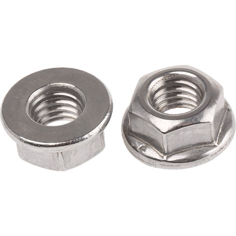 Ecrou hexagonal à collerette de diamètre 17.9mm, M8, Acier Inoxydable A2 304 ( Prix pour Sachet de 50 )