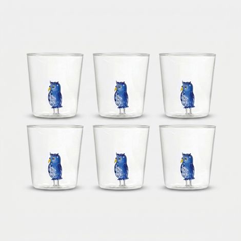 Set 6 bicchieri in vetro artigianali Made in Italy Bubi (1/2)