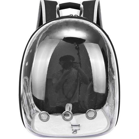 Sac de transport pour chat entièrement transparent, sac de transport pour animaux de compagnie en forme de vaisseau spatial, sac à dos très respirant et léger pour une utilisation en extérieur, cage p (1/3)