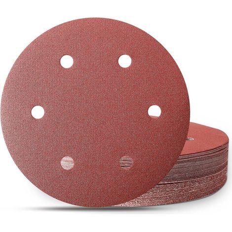20 selbstklebende 6-Loch-Schleifscheiben (150 mm) für Gipskartonplatten, Körnung 1200, kompatibel mit Gipsschleifern