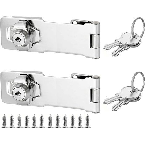 Cadenas à loquet en placard avec clés identiques, verrou de tiroir, d'armoire, armoire fermeture à clé de placard, moraillon de verrouillage,de boîte aux lettres (3 Inch - 2PCS) (1/5)
