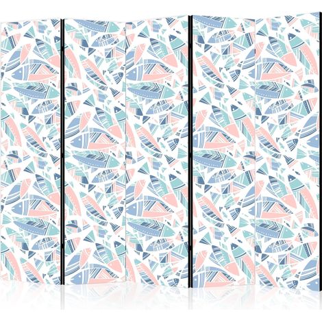 Paravento artgeist motivo pesce azteco tessuto bianco 225x172 cm