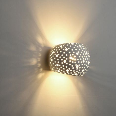 Aplique de pared LED de 5 W de yeso, diseño moderno, iluminación de pared interior con forma de bola redonda, luz blanca cálida (incluye bombillas G9) [Clase energética A++], AAFGVC (1/5)