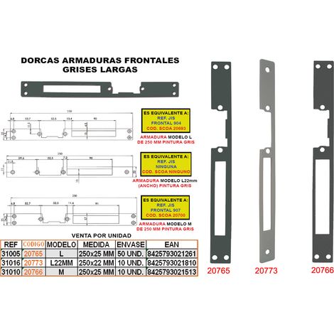 Graue Frontpanzerung 250x25 mm lang 31005-23GB