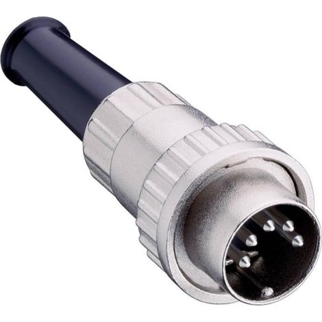 Lumberg Conector DIN macho plateado con bloqueo bayoneta