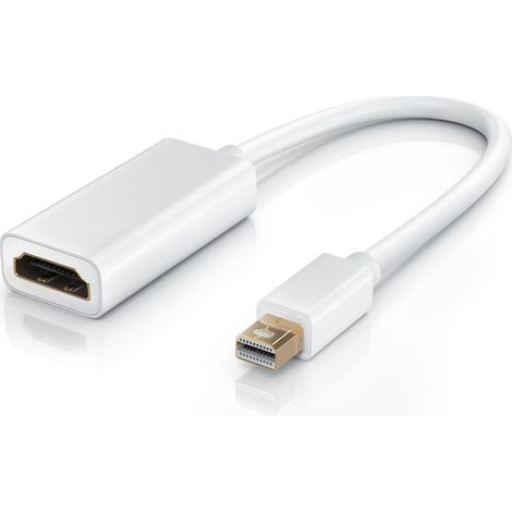 CSL Mini DisplayPort zu HDMI Adapter, Full HD MiniDP zu HDMI Buchse Konverter / Adapterkabel - 0,15m (1/5)