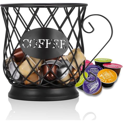 Panier Coffee Porte Capsule Café, Panier de Rangement pour Capsules de café Support de Rangement pour Capsules de café Tassimo, Nespresso, Dolce Gusto (1/5)
