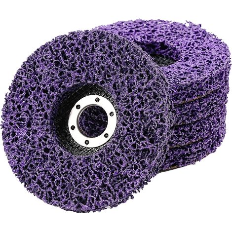 Lot de 5 disques abrasifs CSD 125 mm pour meuleuse d'angle - Pour nettoyage grossier - En métal - Violet (1/5)