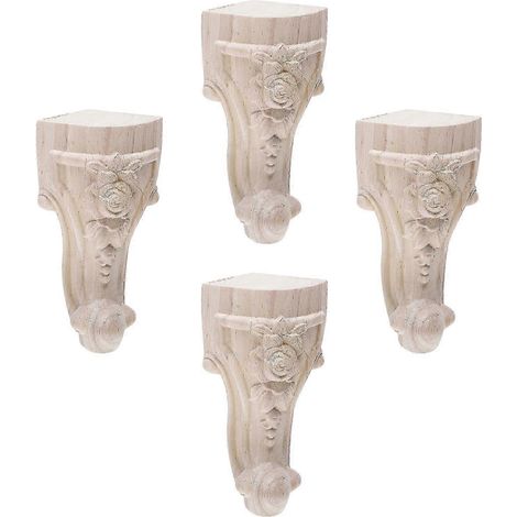 Pieds de meubles en bois, motifs sculptés, compatibles avec les canapés, lot de 4 (1/5)