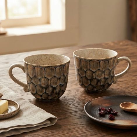 2 Pack Reactive Glaze Coffee Mugs (1/2)