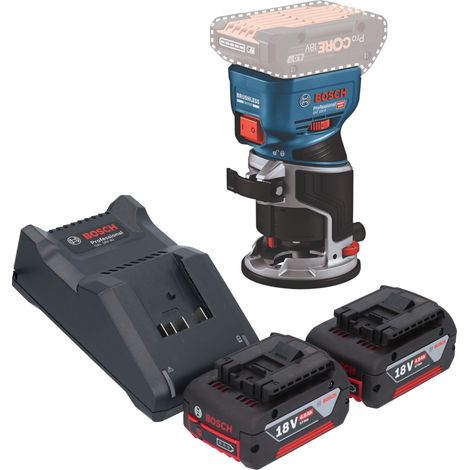 Bosch GKF 18V-8 Posa professionale per bordi a batteria 18 V 8,0 mm senza spazzole + 2x batteria ricaricabile 4,0 Ah + caricabatterie