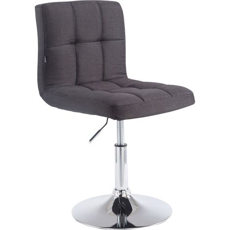 Chaise de salle à manger x1 hauteur réglable design moderne couture décorative en tissu noir piètement en métal 100000567 (1/5)