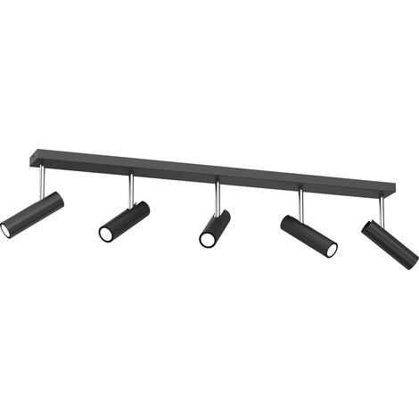 Rampe 5 spots orientables noir GU10 8W Luminex Axion