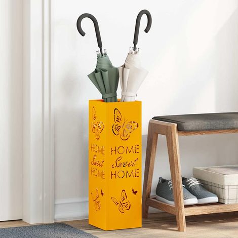 Sonnenschirmhalter mit Speicher Senf 15,5 x 15,5 x 49 cm Metall
