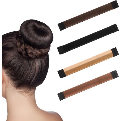 Lot de 4 accessoires pour chignon à chignon en forme de beignet pour cheveux longs (1/5)
