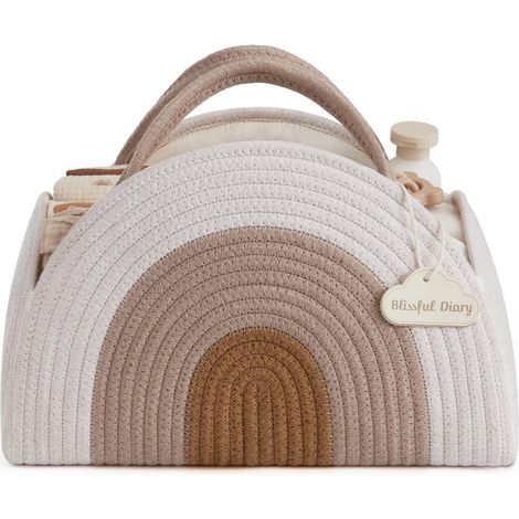 Wickeltasche und Korb – Gewebte Aufbewahrungsbox – Weiß – (1/5)