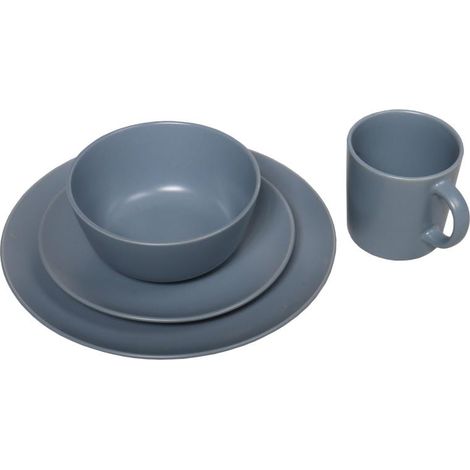 Service de table gris clair, compatible lave-vaisselle et micro-ondes (1/5)