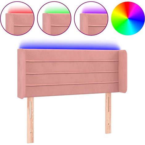 Maison Exclusive - Cabecero con LED de terciopelo rosa 83x16x78/8 (1/5)