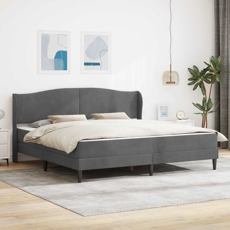 Estructura de cama Gris oscuro 180 x 200 cm Terciopelo