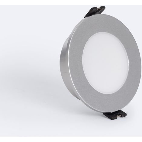 Aro Downlight Redondo IP65 para Bombilla LED GU10 / GU5.3 Corte Ø75 mm Minus Plateado