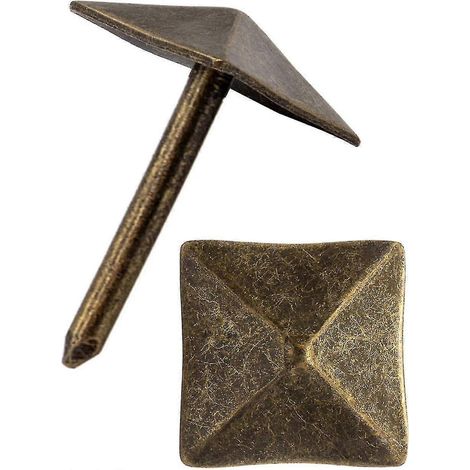 Lot de 40 clous décoratifs en laiton bronze vieilli, 12 x 18 mm (1/4)