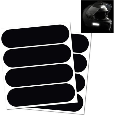 Bardusch 8 Pièces Autocollant Réfléchissant Pour Casque Autocollant Reflechissant Forte Adhérence Réfléchissant la Nuit Bande Reflechissante Casque Moto Convient Aux Vélos Poussettes Casques de Moto S (1/5)