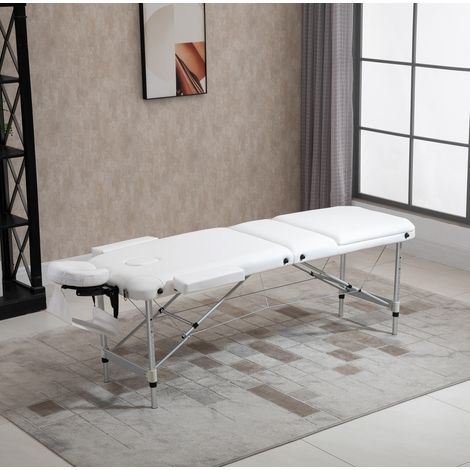 Table de massage pliante réglable, 215 x 60 x 61-84 cm, blanc HAVRYA (1/5)