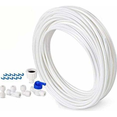 Tuyau d'alimentation en eau 10 m – Kit de raccords pour réfrigérateur double porte – Diamètre 6,3 mm – Installation rapide sans outils (1/4)