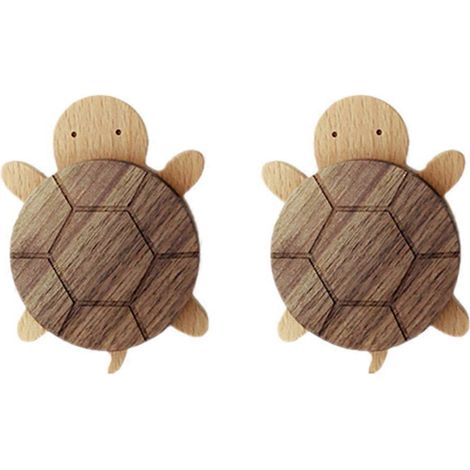 Crochets pour chapeaux/porte-serviettes muraux en forme de tortue, lot de 2, couleurs assorties (1/5)