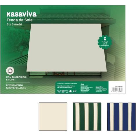 1 Pezzo Tenda da Sole Idrorepellente 20 Occhielli 300 x 300 cm 3 Colori (1/2)