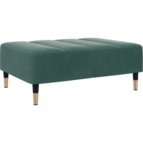 Sgabello poggiapiedi fine letto 77 x 55 x 31 cm in velluto verde DEC030678