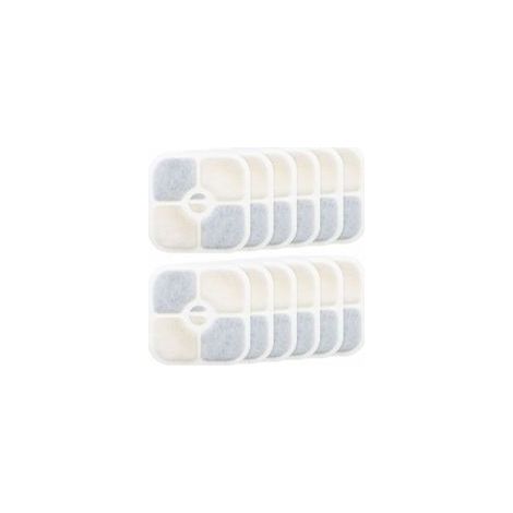 12pcs Filtres de Fontaine pour Animaux de Compagnie Remplacement Compatible avec Catit PIXI 43717 Fontaine à Eau pour Chat Filtres de Distributeur d'eau Accessoires, 8.4x8.4cm, (1/4)