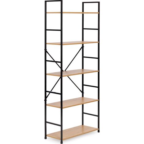 Librería moderna amplia de madera LOFT 5 estantes