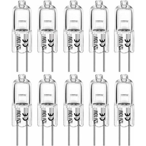 Lampadine alogene di ricambio G4 10W 12V T3 tipo JC con attacco a 2 pin per illuminazione sottopensile da giardino, faretti, illuminazione a binario, dimmerabili (confezione da 10) (1/5)